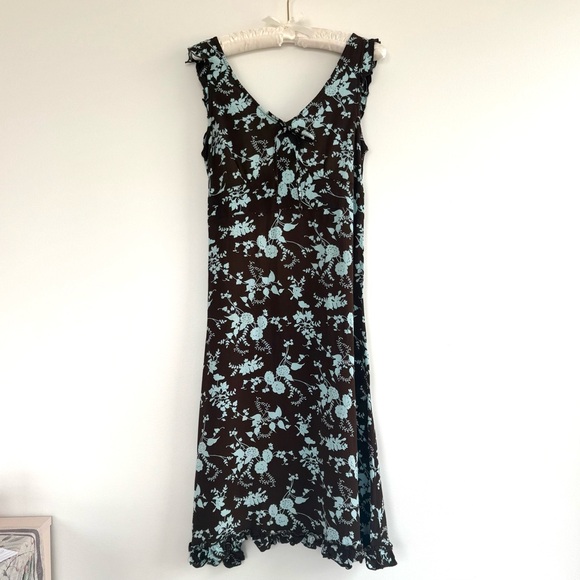 Reformation Dresses & Skirts - Vintage brown and blue floral midi/mini dress